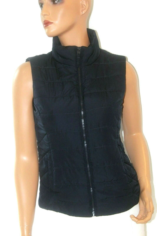 *NEW* Aeropostale Vest Women's Solid  Quilted AERO Puffer Black Vest Sz Small