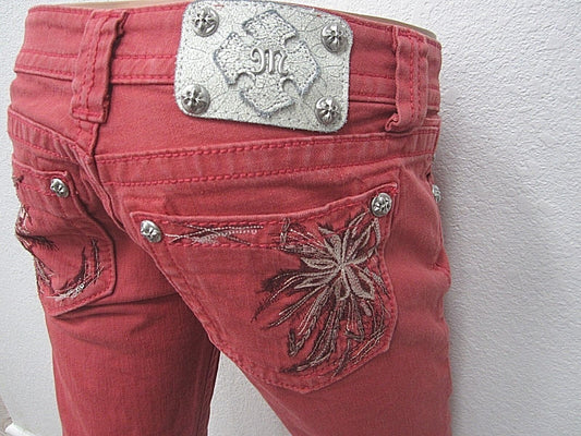 MINT Miss Me Jeans JP5636 S3 Skinny Ruby Color Super Cute Size W27 x L30