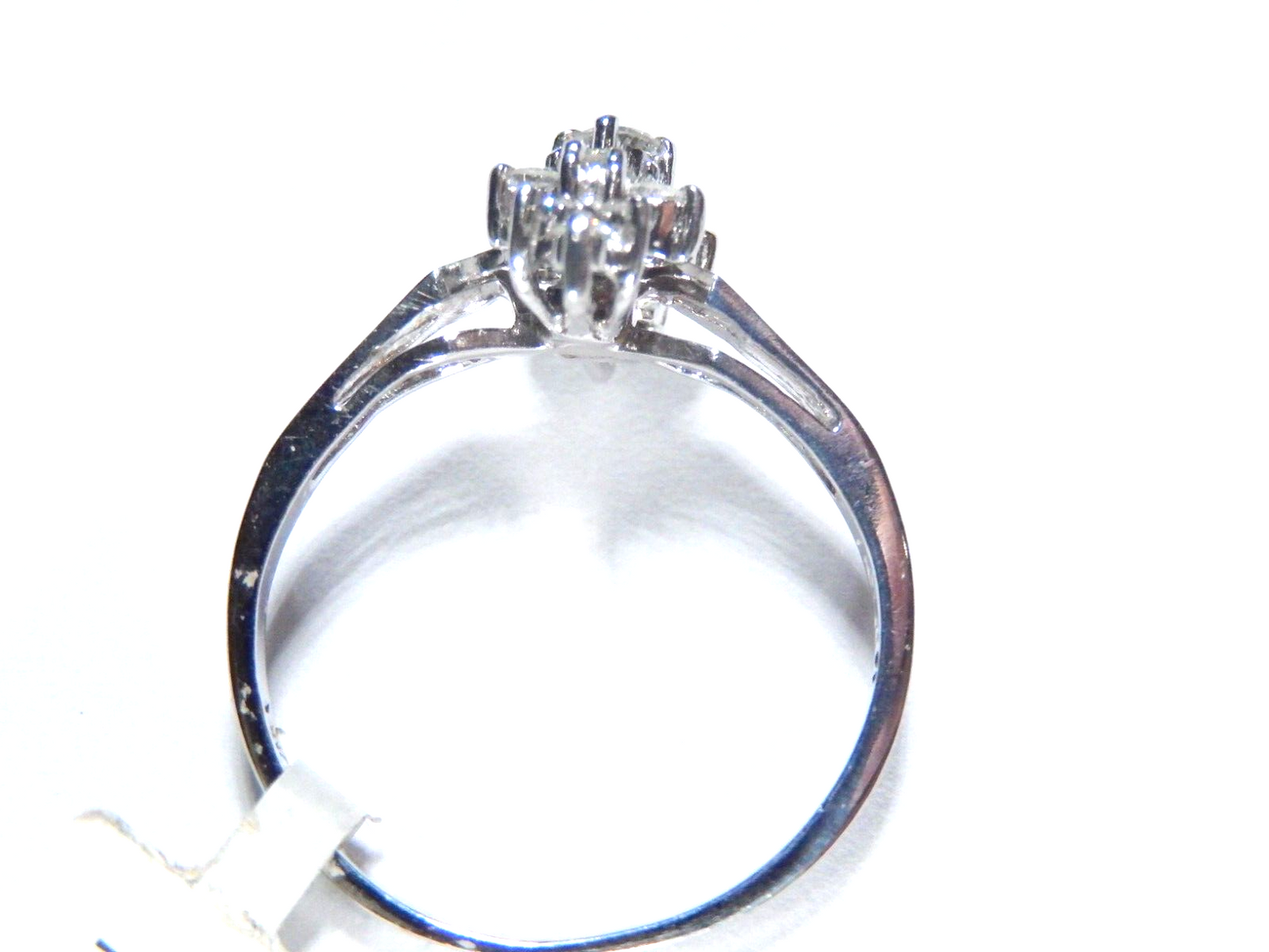 *NWT* 14k White Gold 1/5CT Natural Round Diamond Wedding or Cocktail Ring Sz 6.5