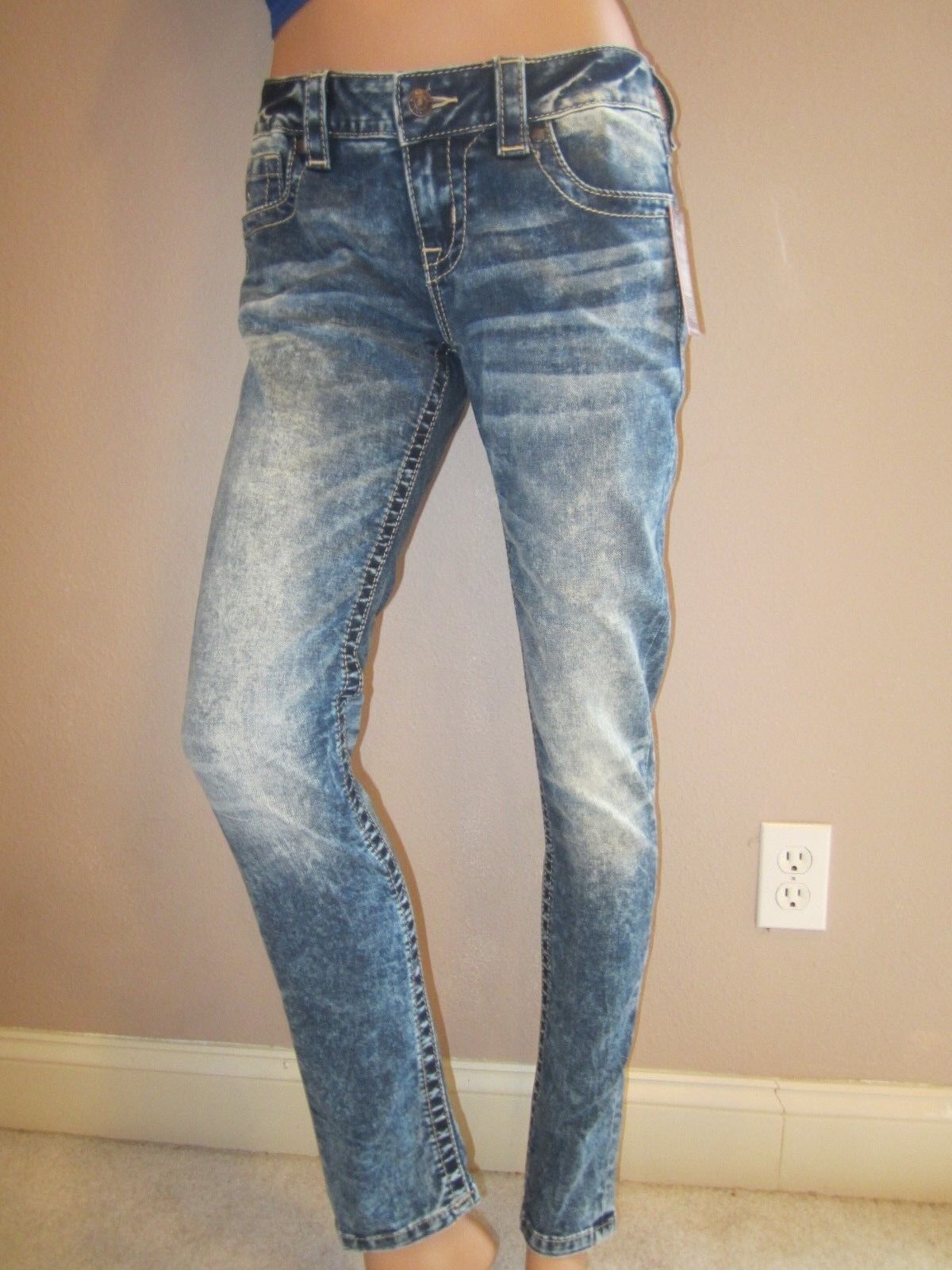 NWT MISS ME Signature Skinny Cut Stretch Jeans Vintage Blue 27 x 30