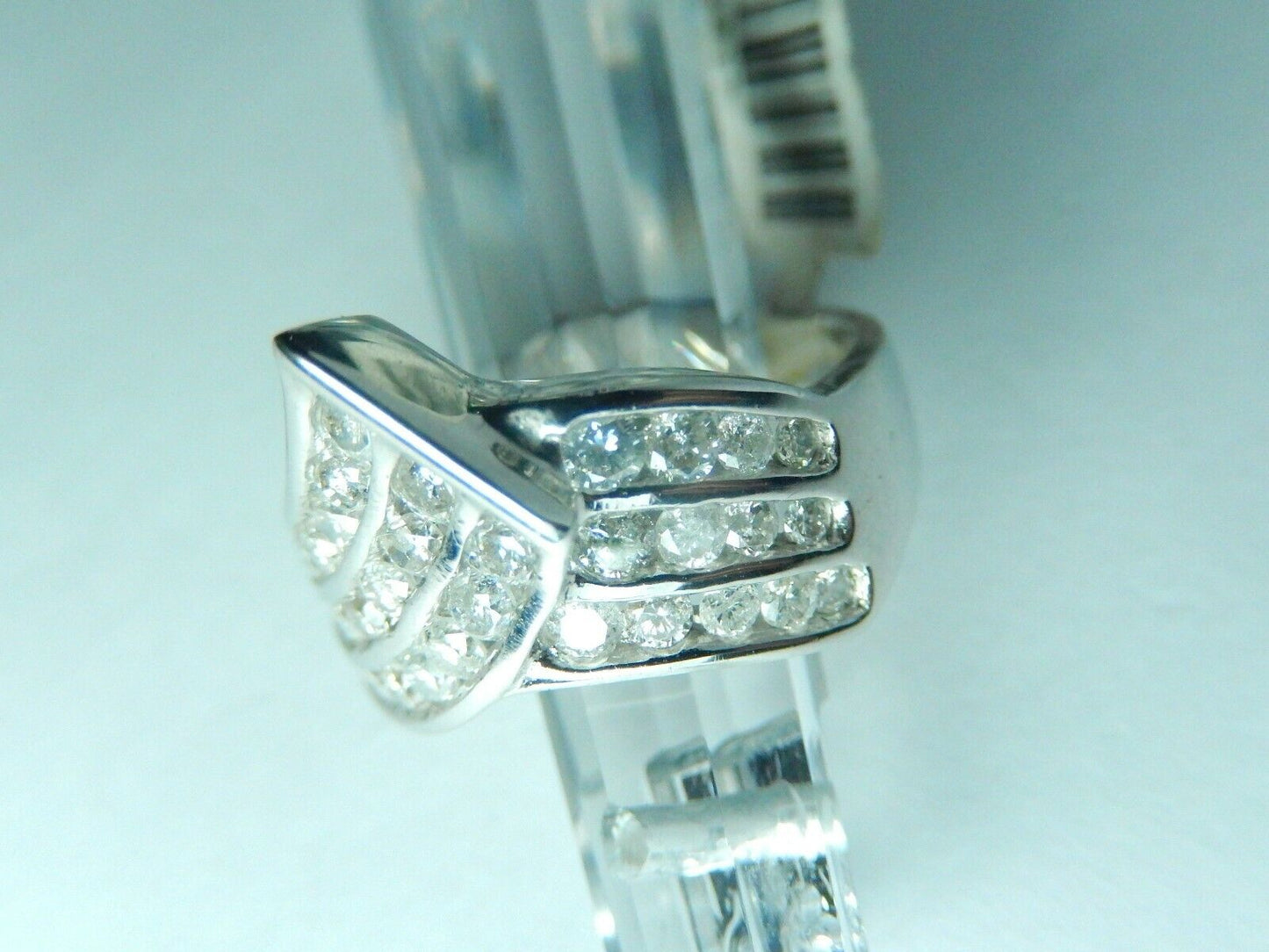 1CT Round Cut Diamond Modern Anniversary / Wedding Band Ring 10K White Gold 7.5