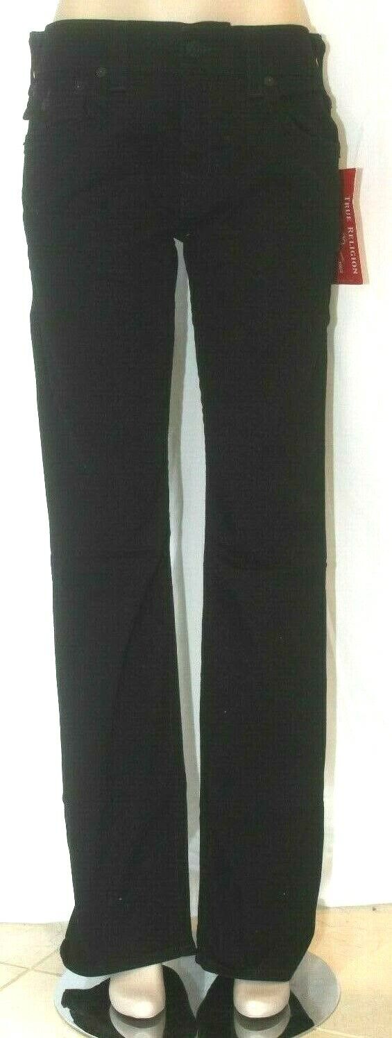 *NWT* True Religion Mens Ricky Straight Leg Stretch Jeans in Body Rinse Black 32