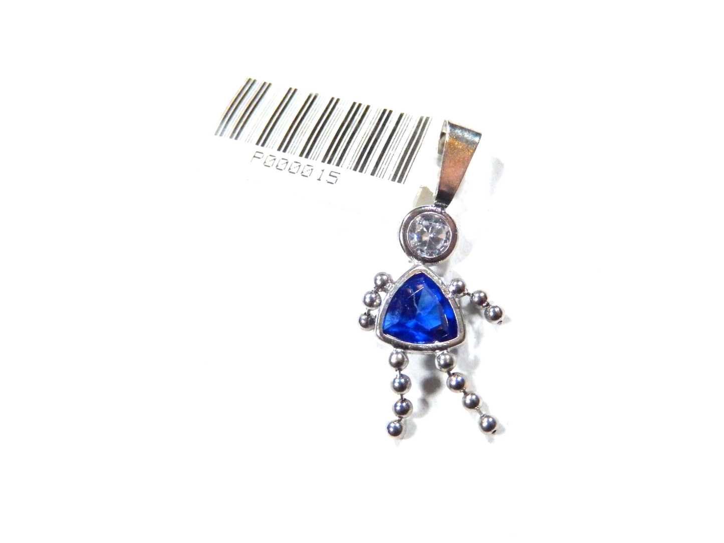 Pendant Charm 14k White Gold Birthstone Child Kid Blue Sapphire For September