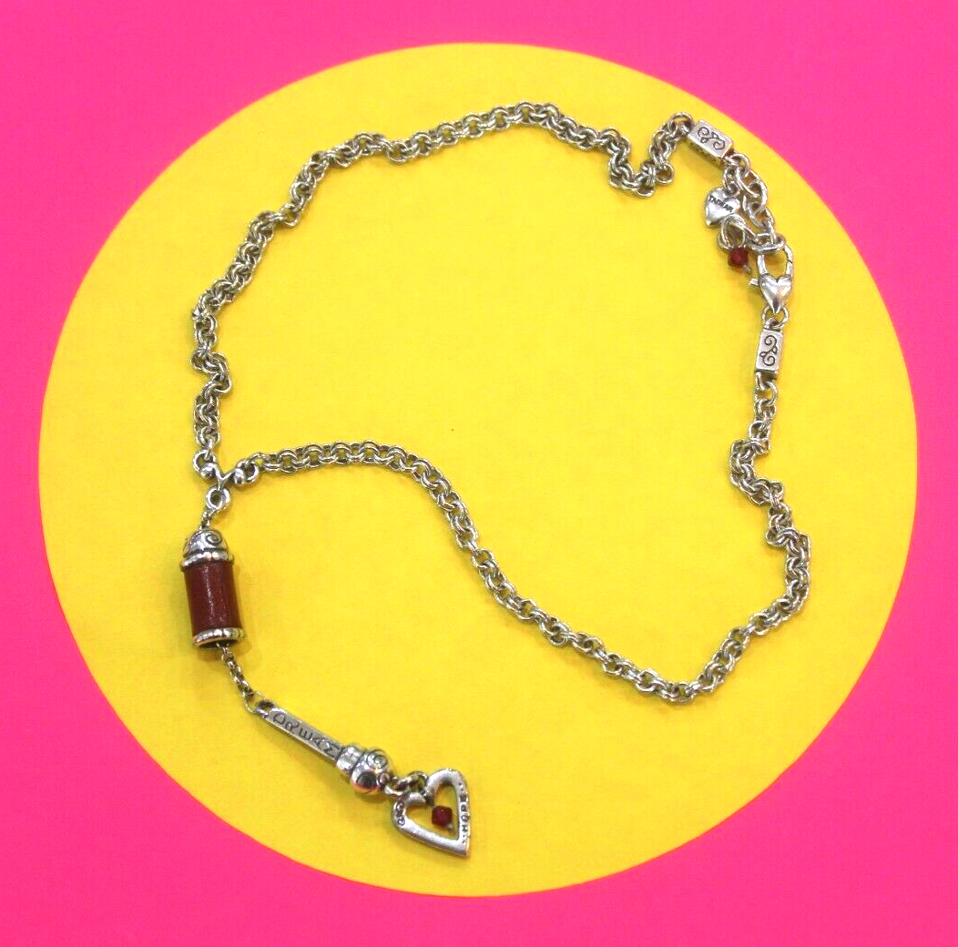 RETIRED BRIGHTON HEART with RED CRYSTALS 16"-18" NECKLACE