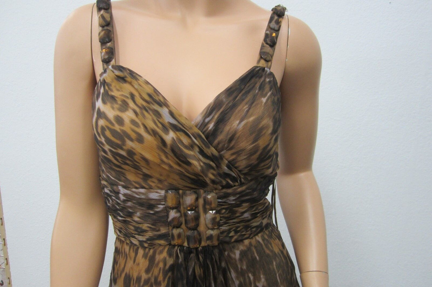 NICE JS COLLECTIONS Chiffon Fully Lined Designer  Sleeveless Dress Size 4