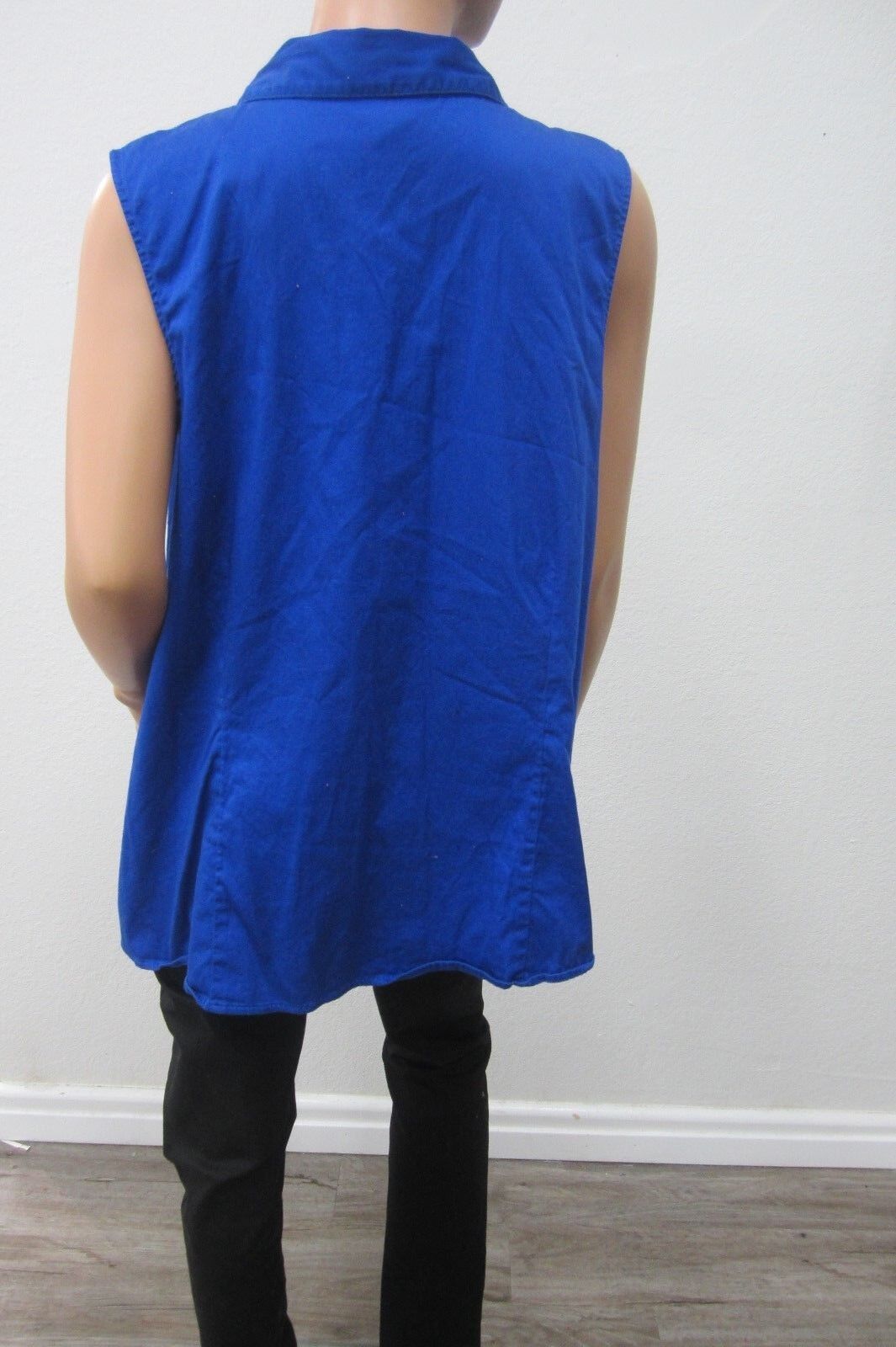 Lane Bryant Womens Blue Plus Sized Button Down Cotton/Spandex Blouse Size 26