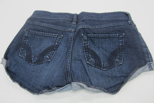 NWOT Hollister Womens Size 0 Dark Wash Cuff Hem Denim Jean Shorts Daisy Dukes 24