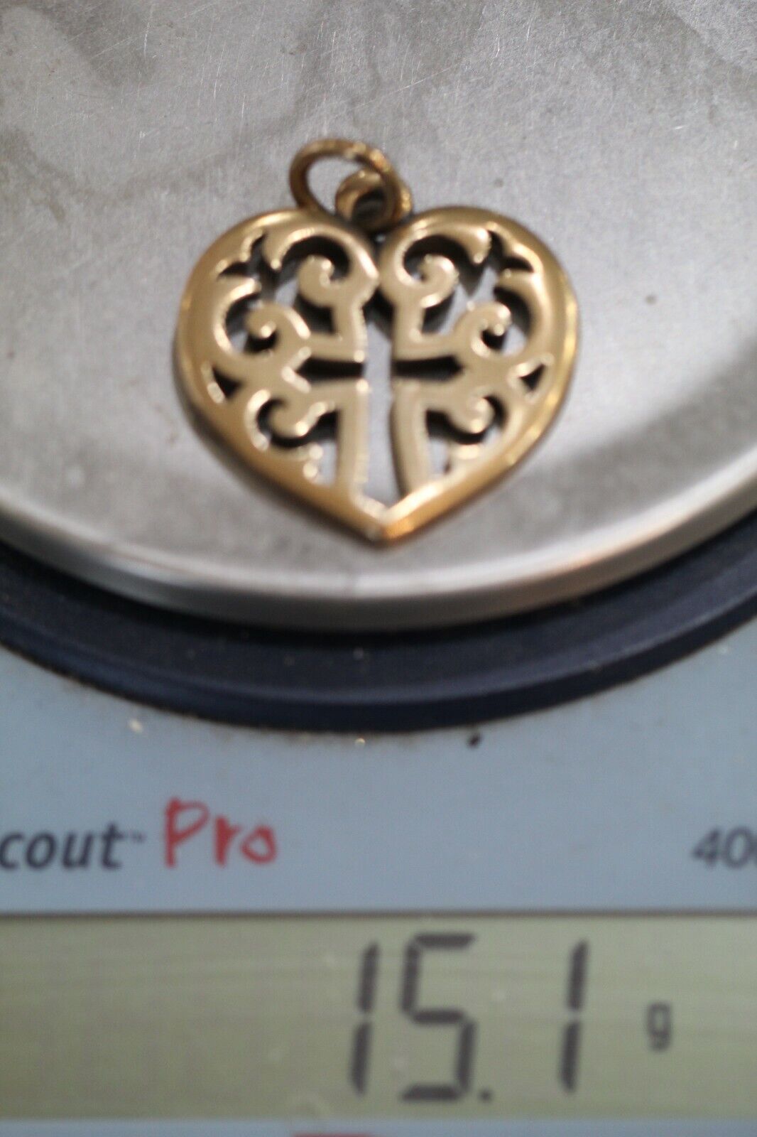 *SUPER R A R E  - RETIRED * Large James Avery Bronze Regal Heart Cross  Pendant