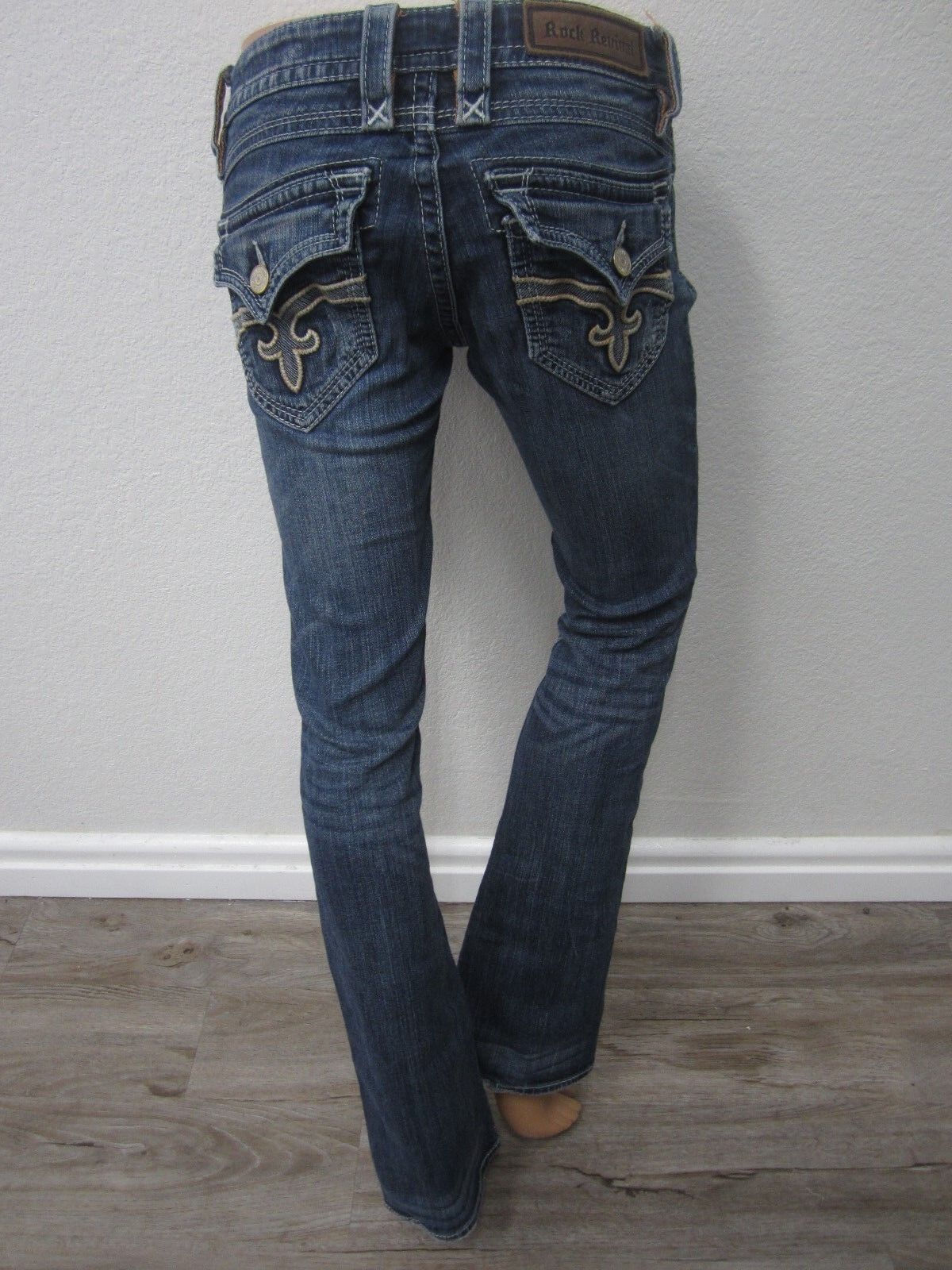 VERY NICE Rock Revival  Stephan Boot Cut Medium Blue Jeans Size 26 x 32.5