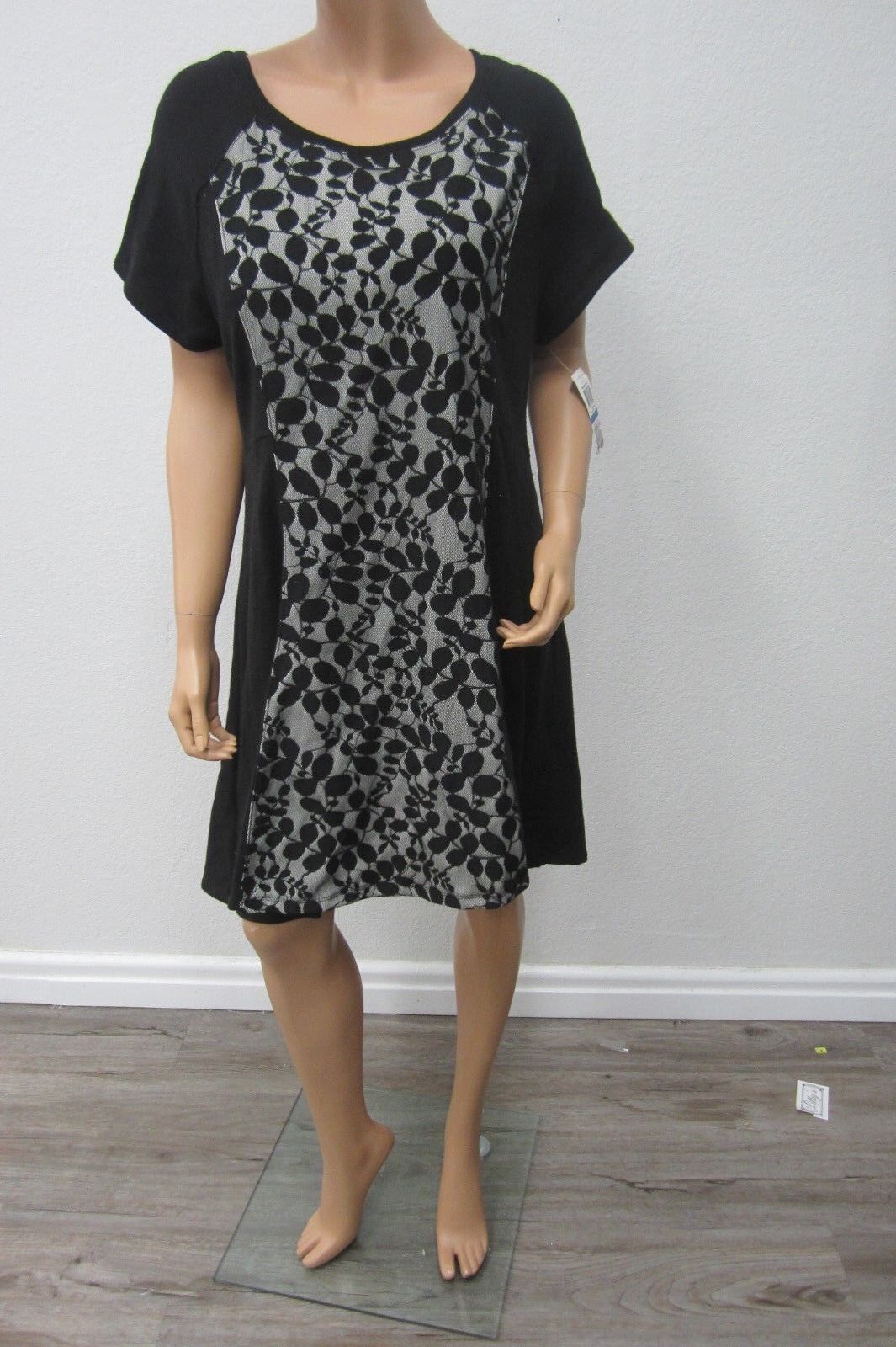 NWT Style & co Black Lace Overlay Cocktail Work Women’s Dress Size XL