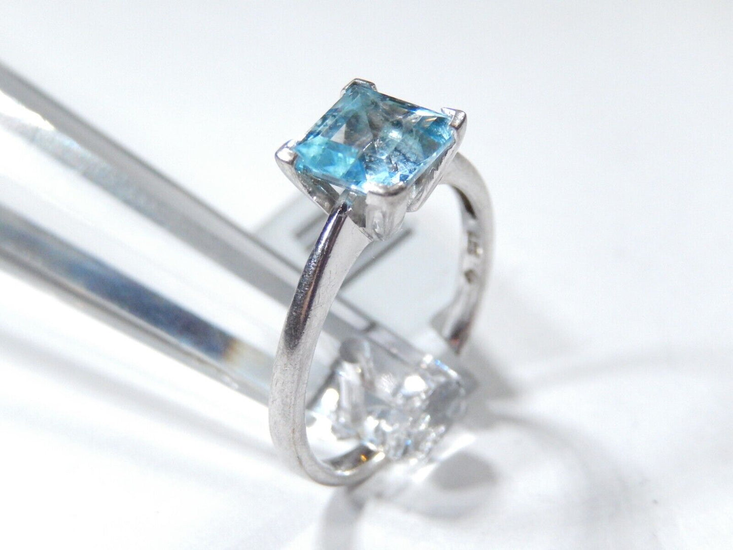 Natural 2.00CT Swiss Blue Topaz 925 Solid Sterling Silver Band Solitaire Ring 8