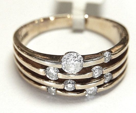 Modern .50CT Natural VS Diamond Jewelry Round Cut Wedding Ring 14K Y Gold Sz 10