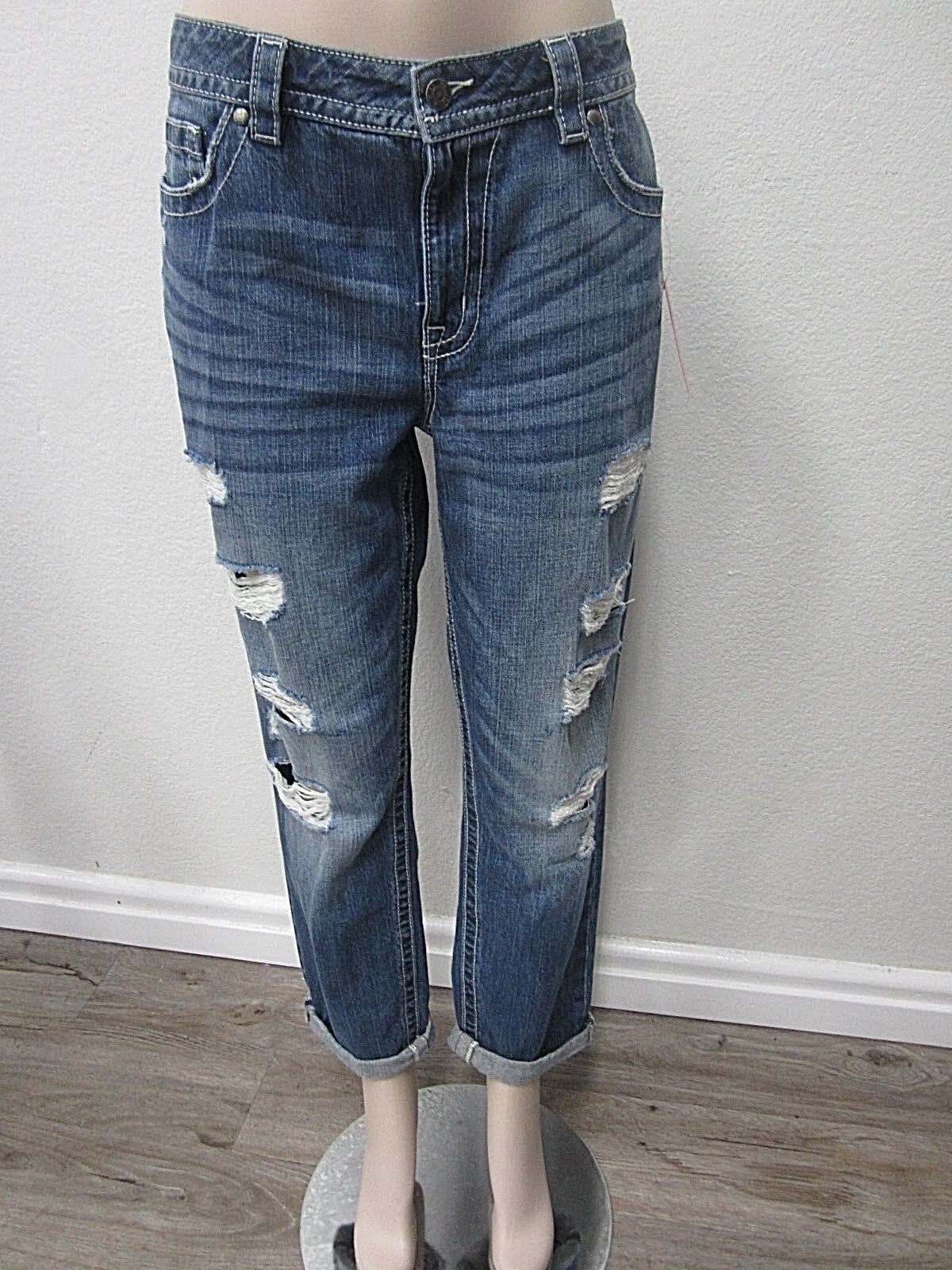 NWOT MISS ME Distressed Boyfriend Ankle Jean Blue Denim  JB5151A142 Size W30xL26