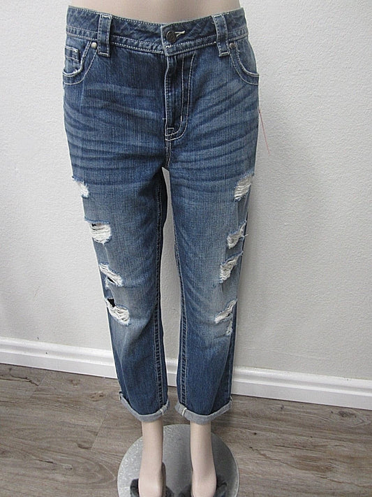 NWOT MISS ME Distressed Boyfriend Ankle Jean Blue Denim  JB5151A142 Size W30xL26