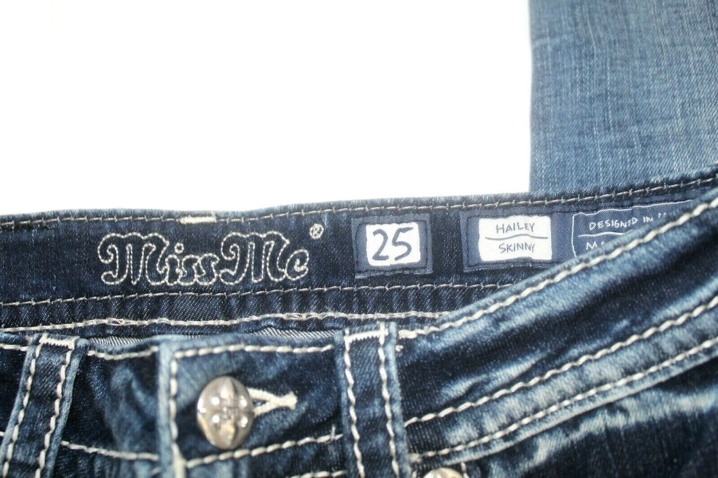 *NWT* MISS ME Hailey Stretch Skinny Denim Jeans Slim Embroidered Fleur De Lis