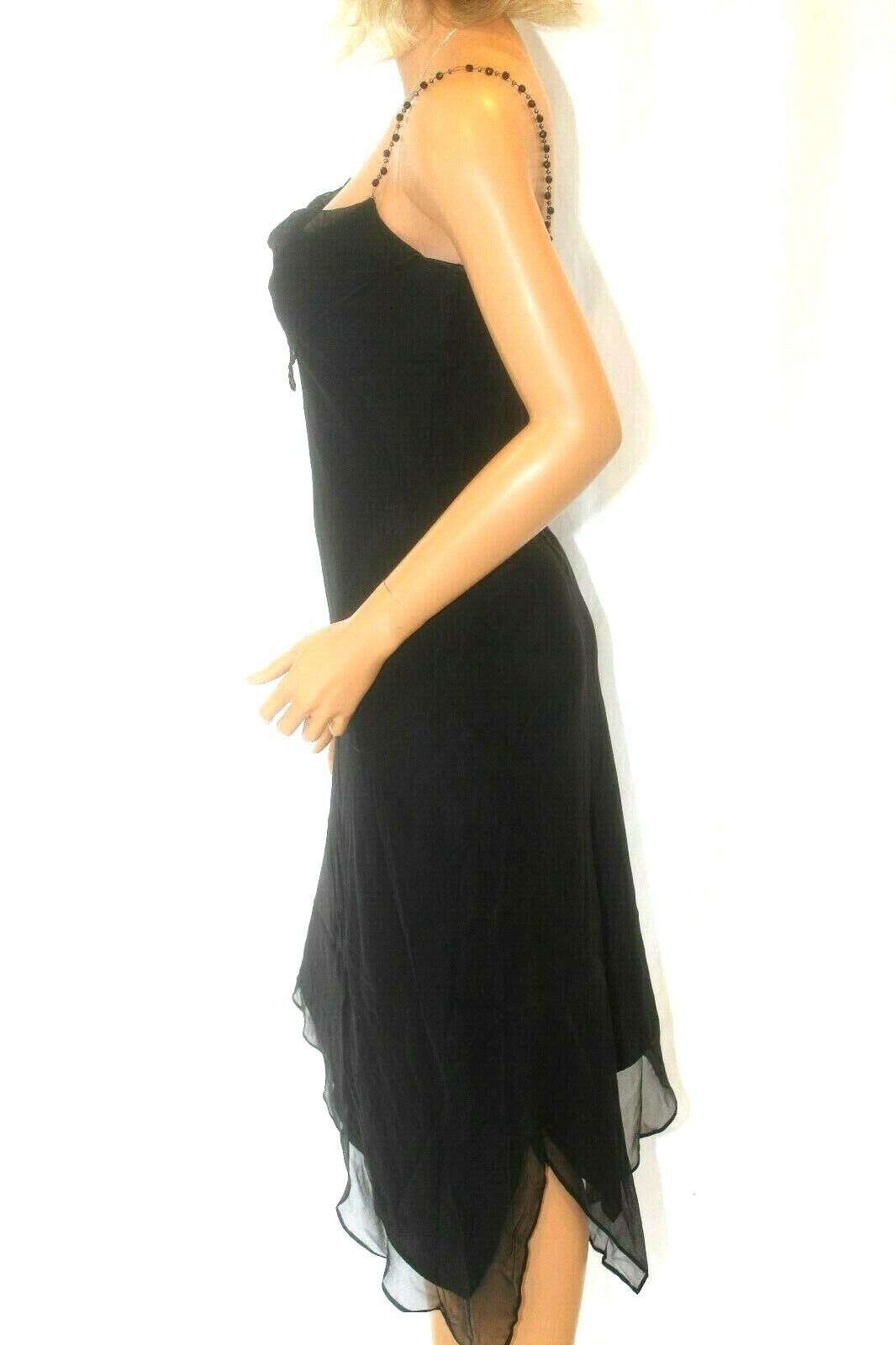 *NWT* $185. Laundry by Shelli Segal Womens Black Chiffon Evening Dress Sz  2