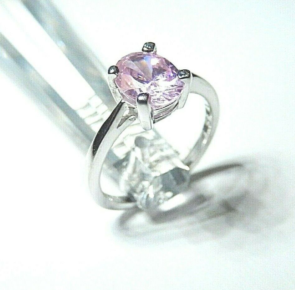 *NWT* 14K White Gold 1.25CT Oval Pink Tourmaline  Solitaire Ring Size 6