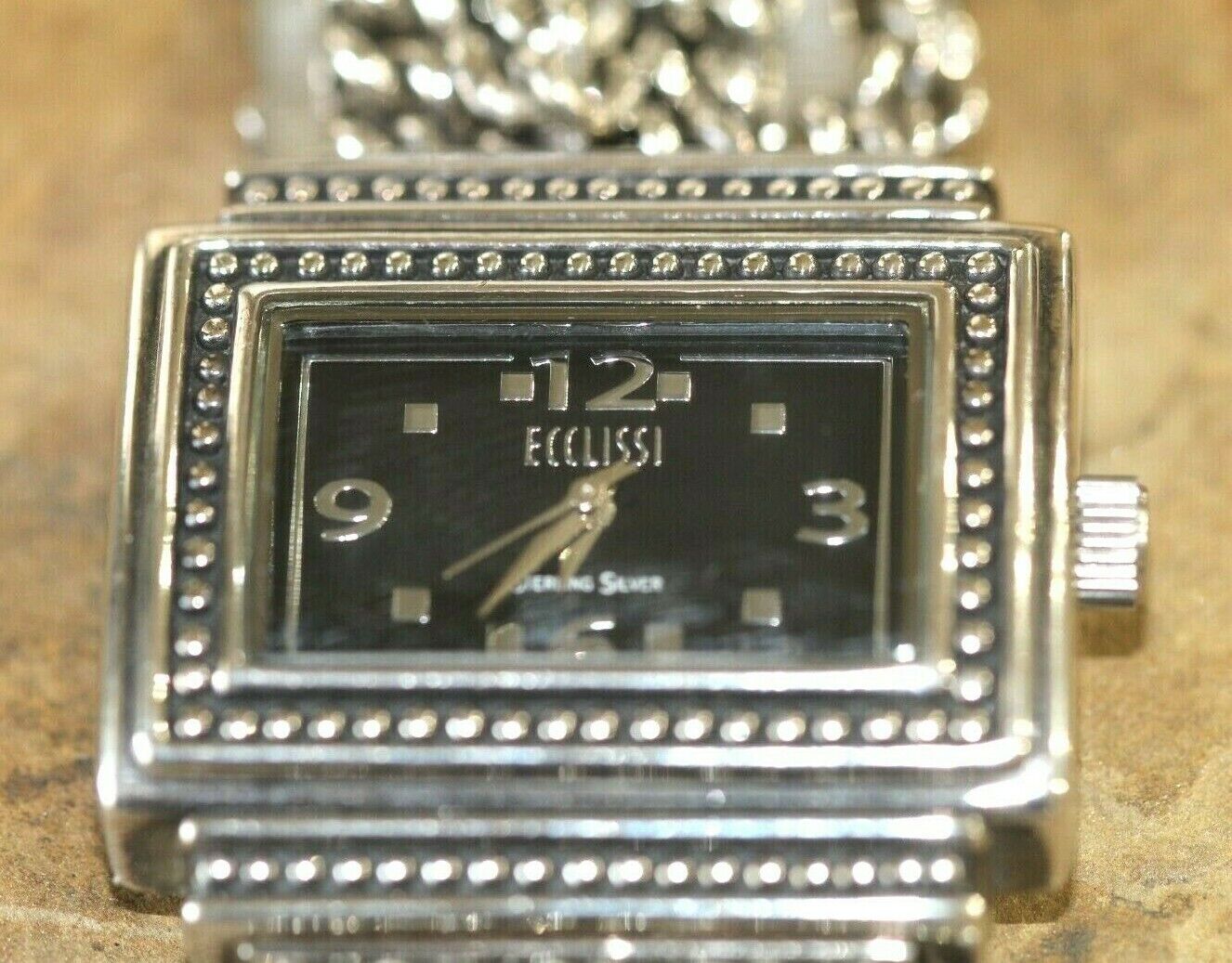 Ecclissi Sterling Silver Wrist Watch  Sterling Silver Multi Chain Band