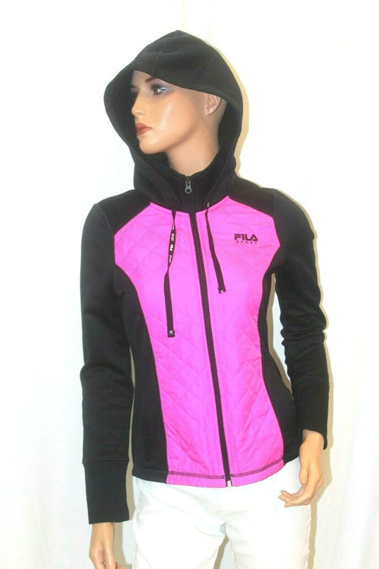 *NEW*  FILA SPORT Women's Quilted Long Sleeve Hooded Front Zip Jacket Sz XS