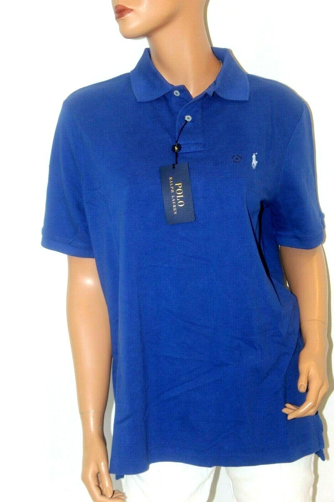 *NWT* $85. Polo Ralph Lauren Classic Fit Mesh Blue Polo Shirt Sz Med