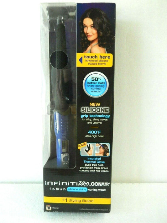 *NEW*  Infiniti Pro Conair Silicone Shine Curling Wand 1" to 1/2" CD229R