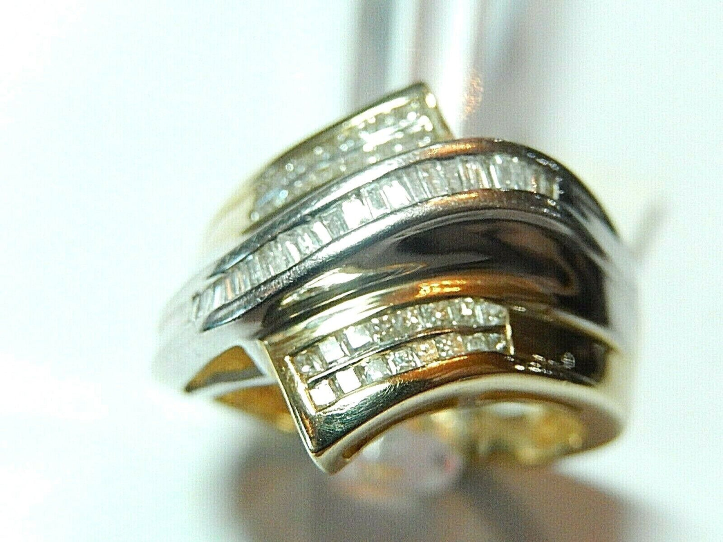 *STUNNING*  3/4CT Natural Diamond Ladies 10K Two-Tone Gold Diamond Ring Sz 7.5