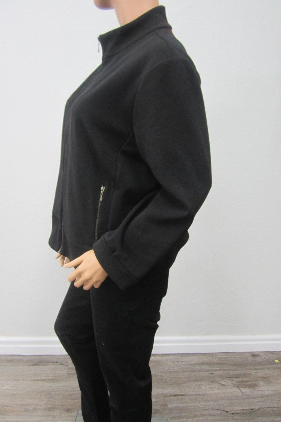 Christina Hope Women's Black  Americana Girl  Polyester Front Zip Jacket Sz Med