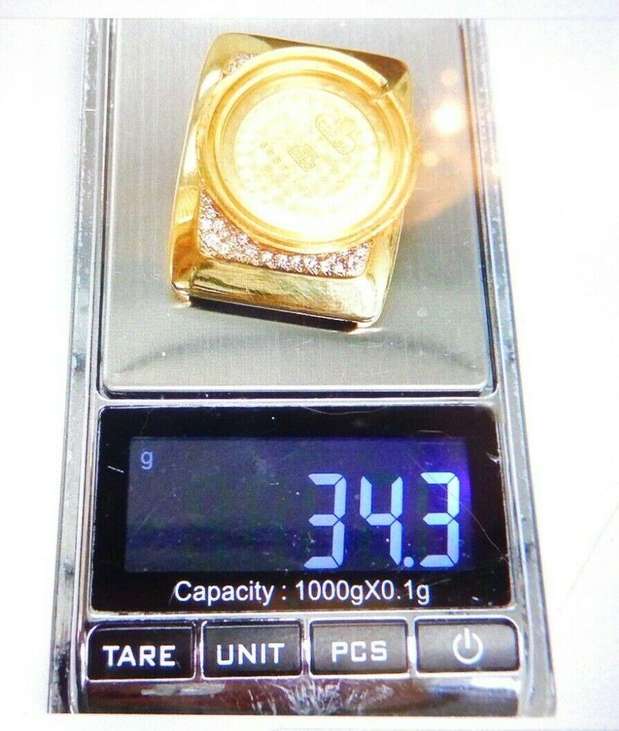 Men's CORUM 18k Yellow Gold & 82 VS Diamond Hand-Winding Watch w/ Leather Band