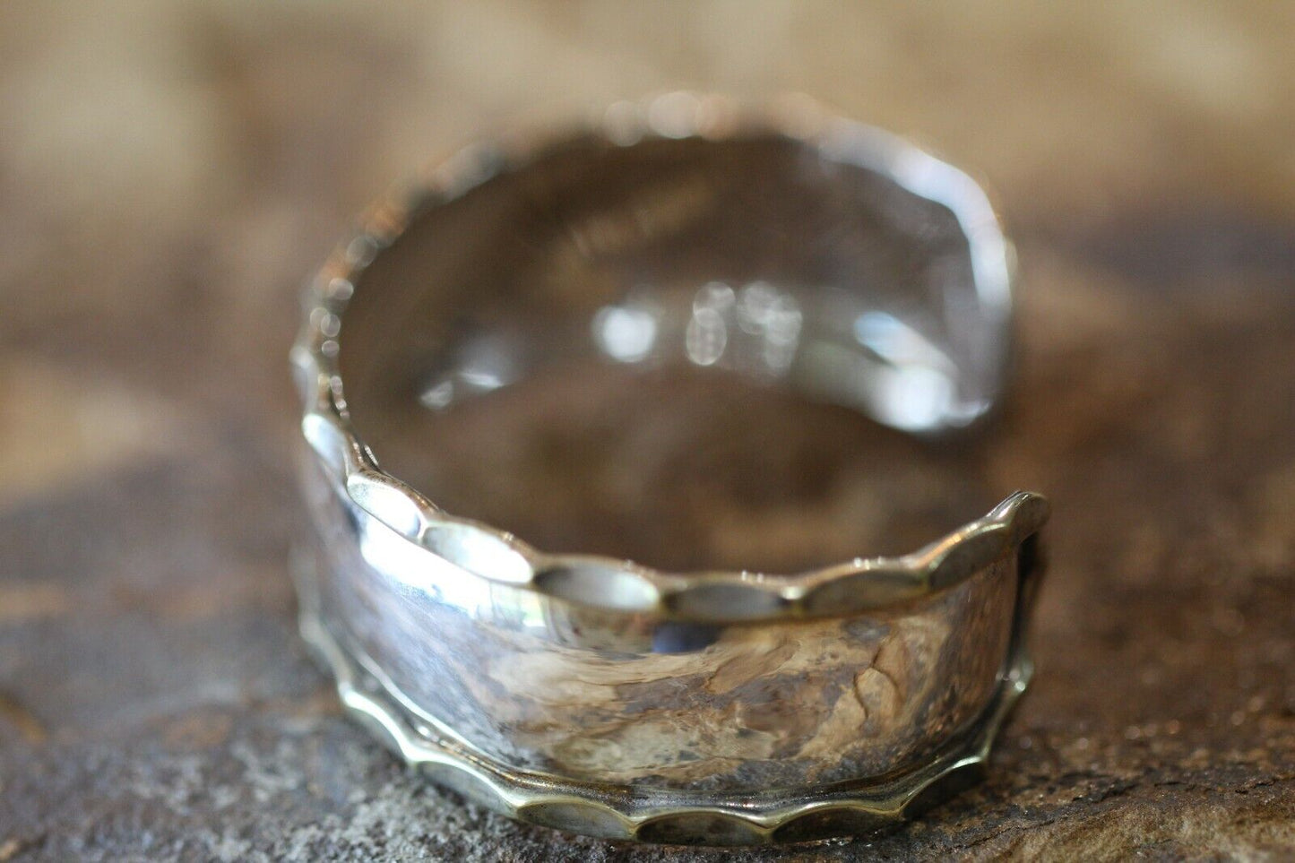 *VINTAGE* Taxco Mexico Signed TC-125 Sterling Silver 13/16" Wide Cuff Bracelet