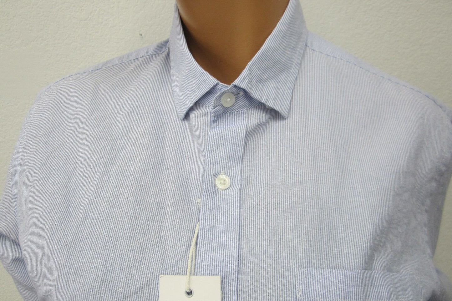 *NWT*$128  The Blue Shirt Shop Bowery & Bleeker Blue Striped Button Down Sz M