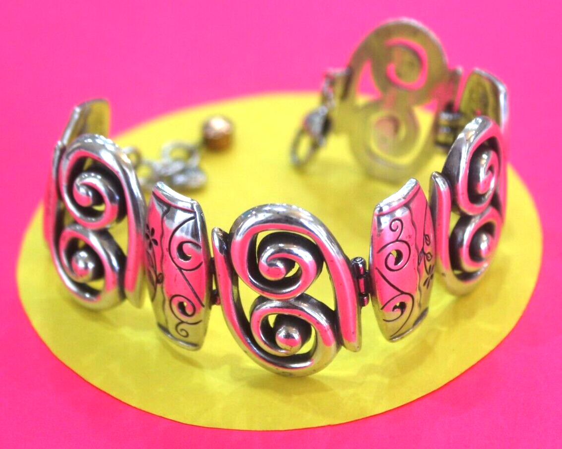 BRIGHTON PABLOS PASSION Picasso Silver Scroll Link BRACELET