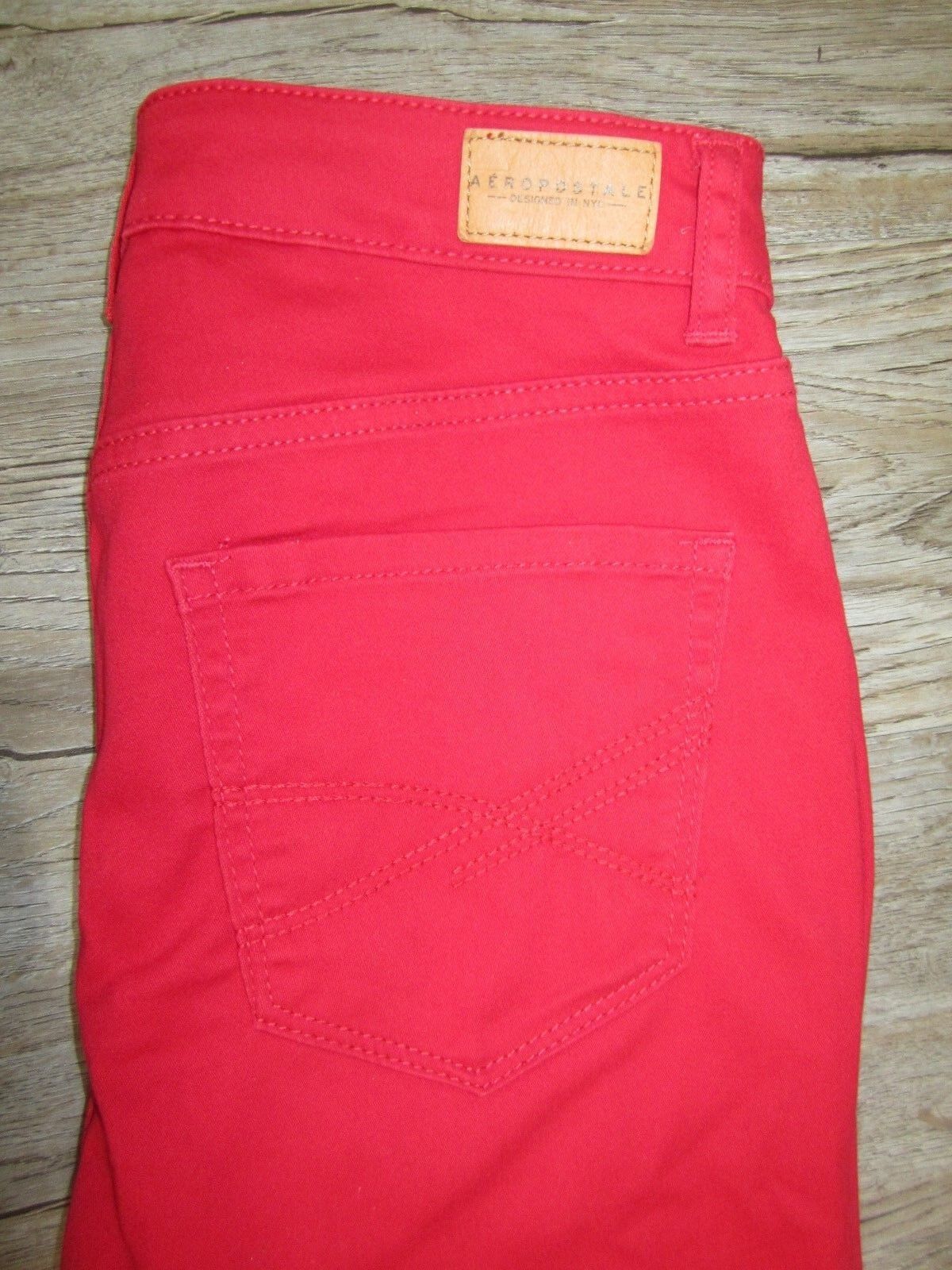 NWT Aeropostale Womens Seriously Stretchy Red Color Wash High-Waisted Jegging 0R