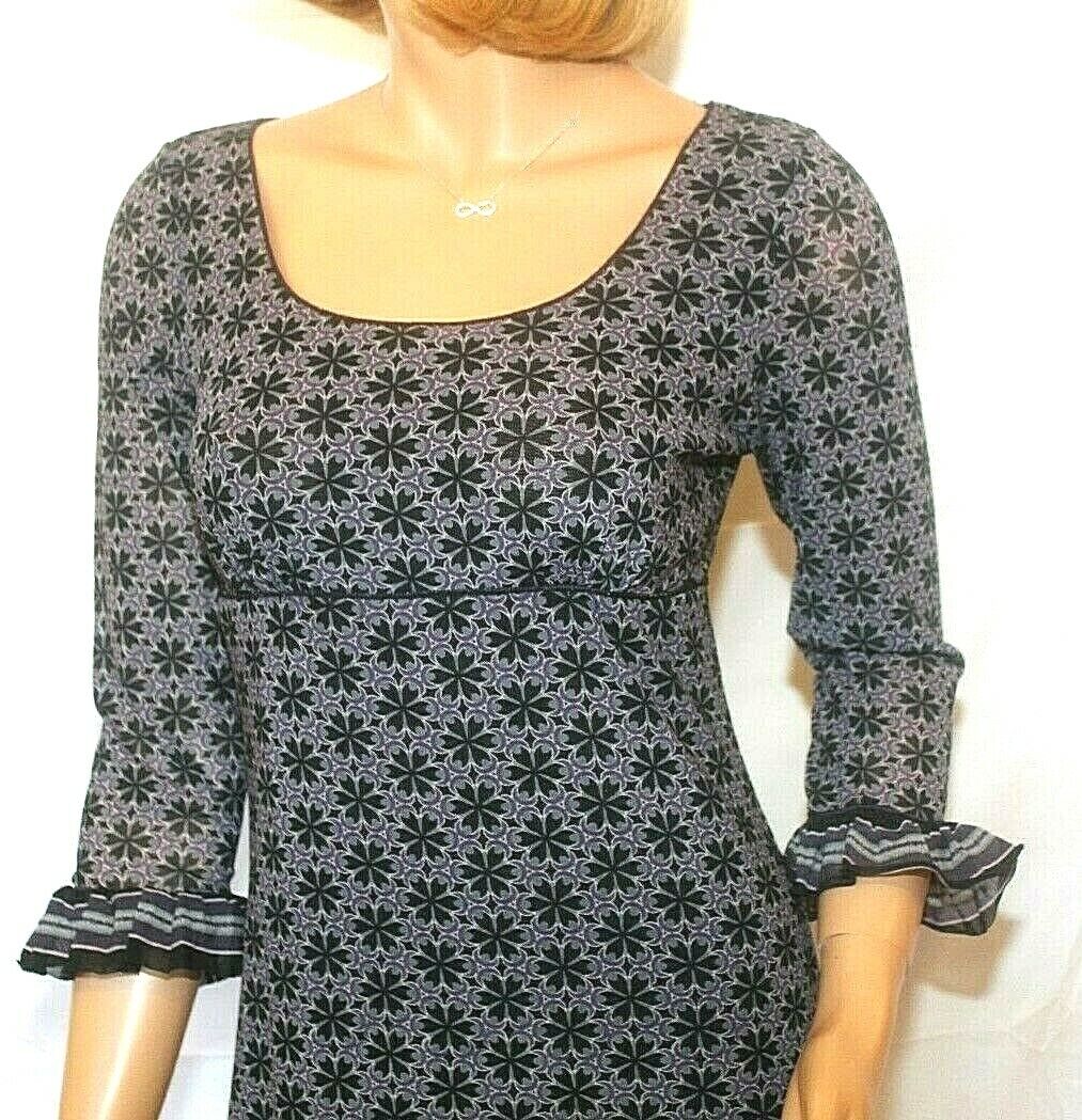 Max Studio Specialty Products M.S.S.P Purple/Black Print Lined Dress Women Sz M