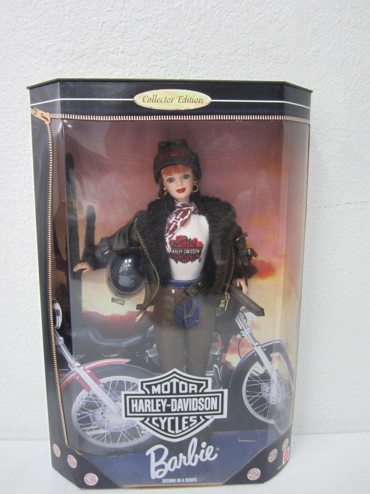 Harley Davidson Motorcycle Red Head Barbie Doll w/ Leather Jacket & Chaps 20441