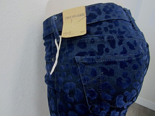 AUTHENTIC True Religion Women's Halle Super Skinny Stretch Blue SpotVelvet Jeans