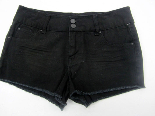 NWT Refuge Denim Mid Rise Shortie Shorts Olive Green Fringe Hem Size 2 x 2"L