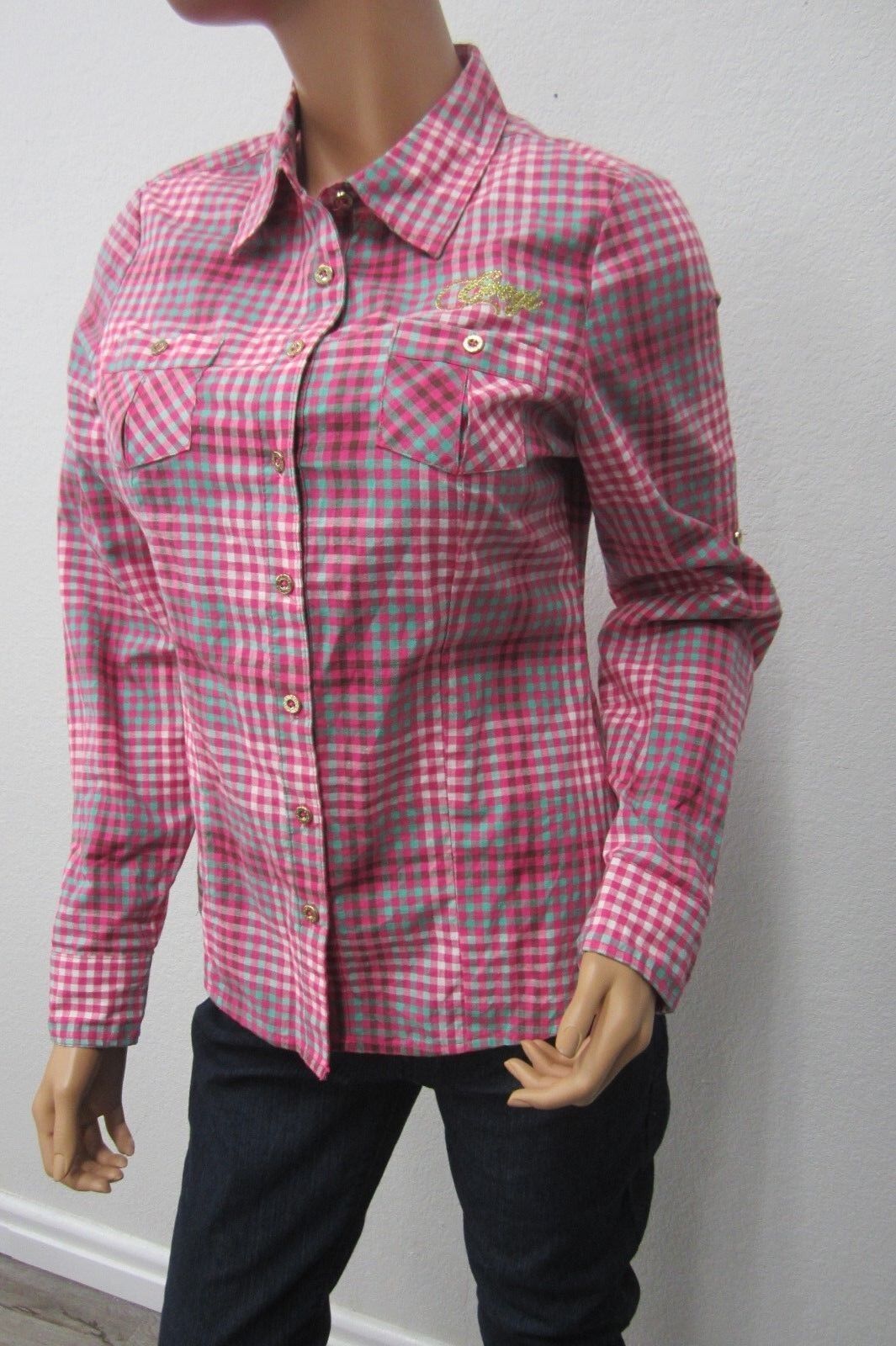 VERY NICE  WOMEN'S AUTHENTIC COOGI BUTTON DOWN SHIRT SIZE LARGE