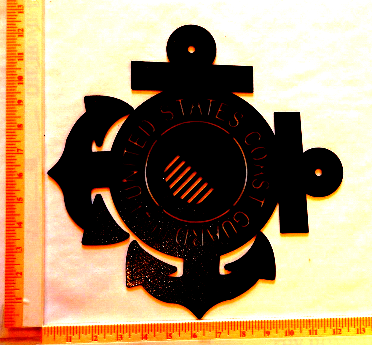 ~NEW~ 14ga. - "UNITED STATES COAST GUARD 1790" Powder Coated Metal Wall Art -12"