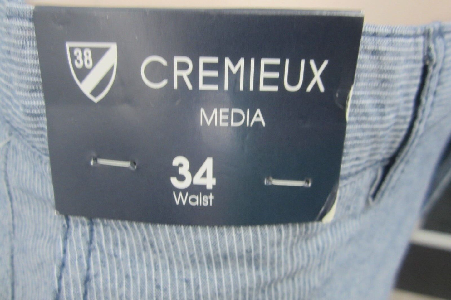 *NWT* CREMIEUX Men's Blue White Striped Media Pocket Shorts 34