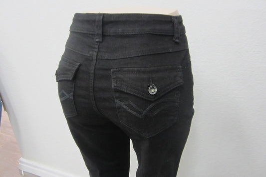 Nine West Black Straight Jeans Womens Size 8 W28 x L30 Mid Rise Stretch Denim
