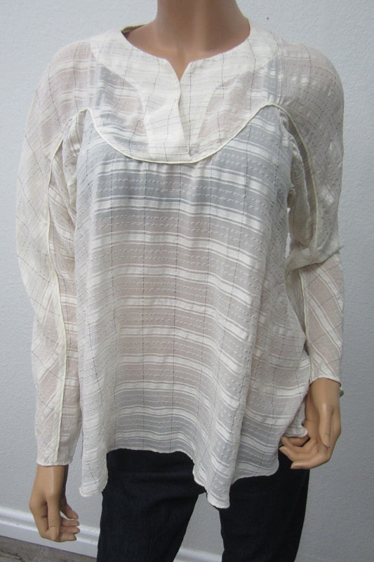 NWT BCBG Max Azria  Womens Top Very Cute Long Sleeve Size XS Cream