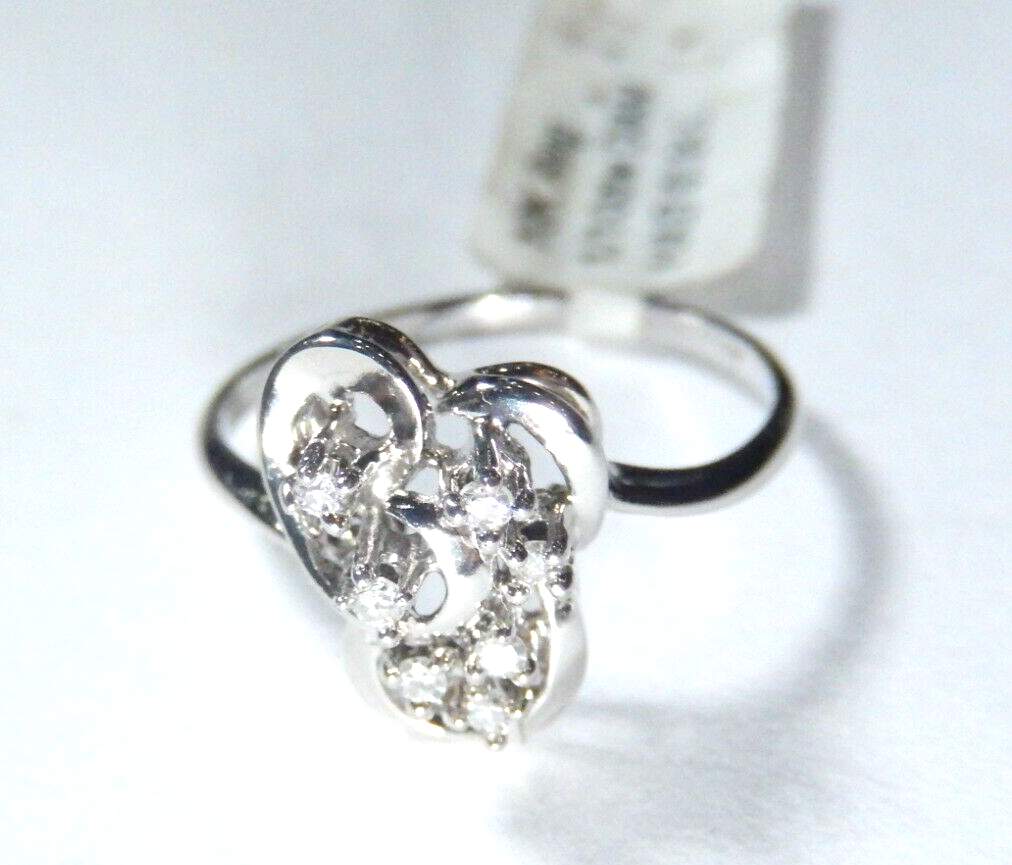 *NWT* 10k White Gold Seven Round VS Natural Diamond Cluster Ring Sz 7.25