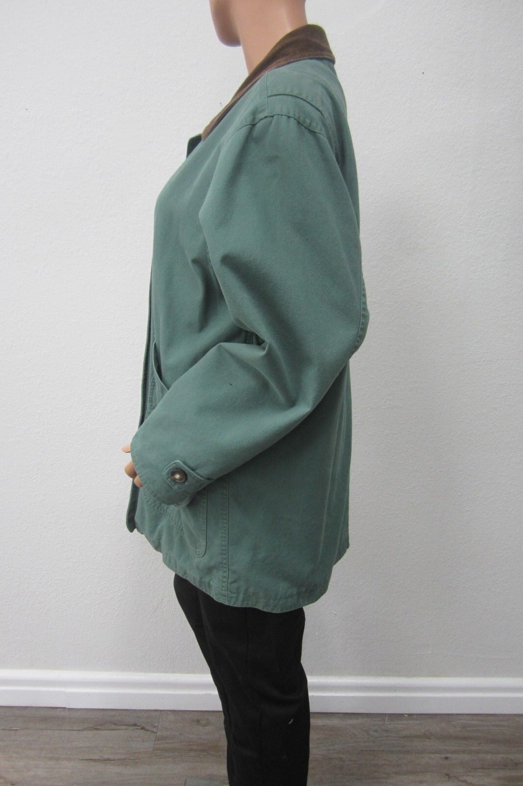 Austin Clothing Co Cotton Army Green Canvas with Flannel Lining Jacket Size L
