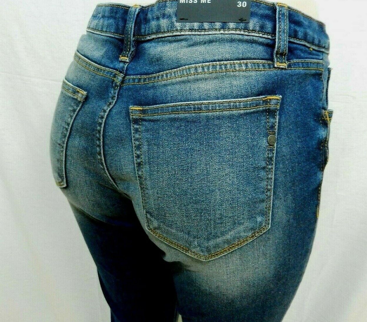 NWT MISS ME M1001S31 DARK BLUE MID-RISE SKINNY DENIM JEANS SIZE 30 x 33