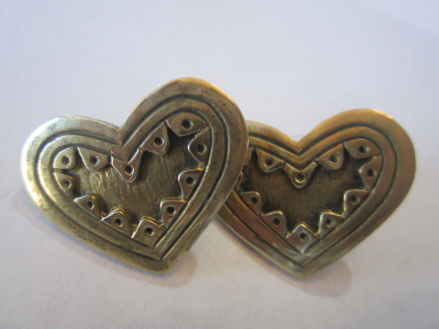 Retired - Jeep Collins Brass Heart Pierced Post Earrings