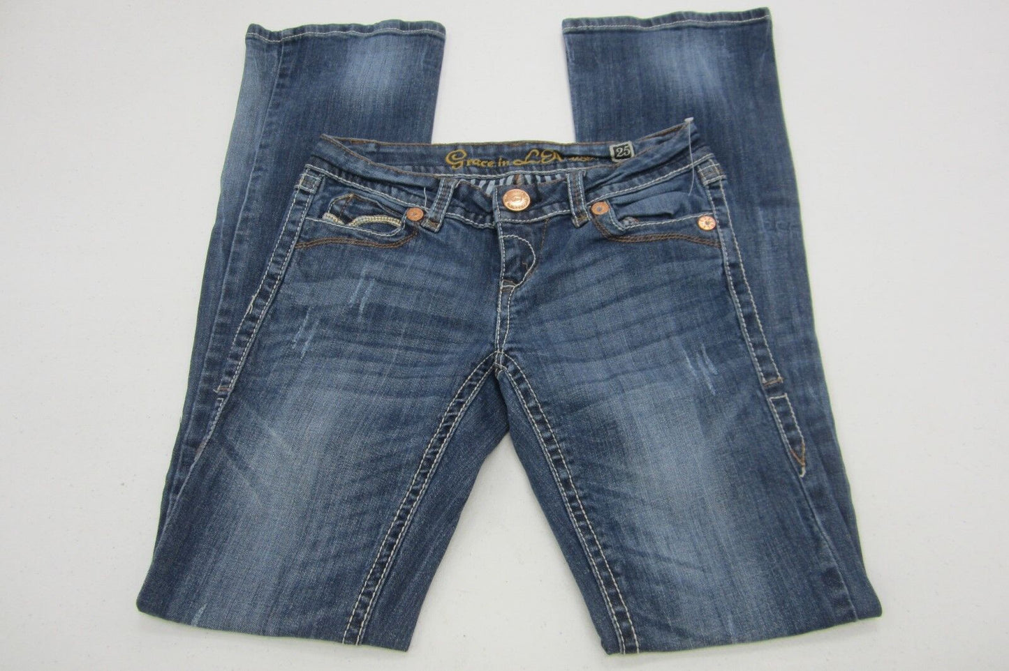 NICE Grace in LA Jeans, Boot Cut Low Rise Embroidered Size 25 x L32