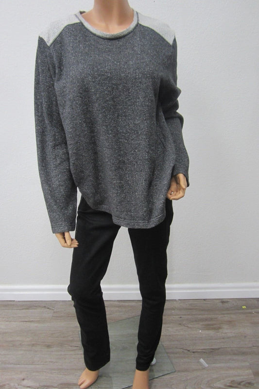 EUC Women's TOMMY BAHAMA Rayon Stretch KNIT Fall TOP Grey  Sz M
