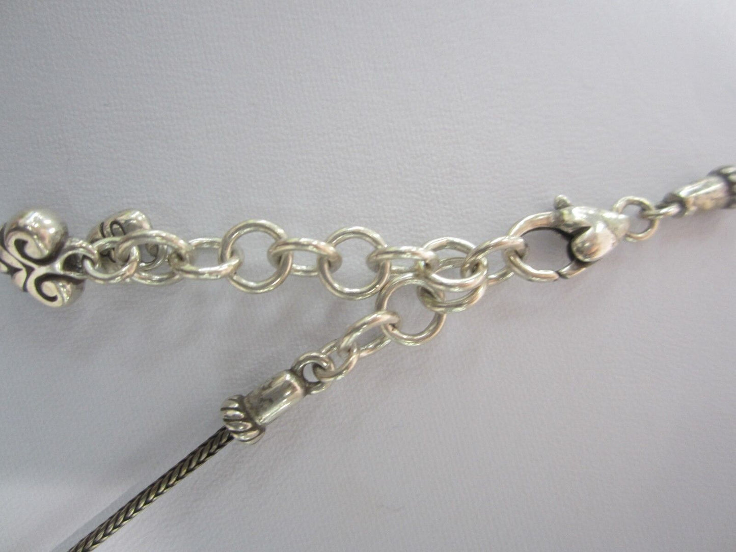 BRIGHTON RETIRED LARGE SILVER PLATED HEART NECKLACE