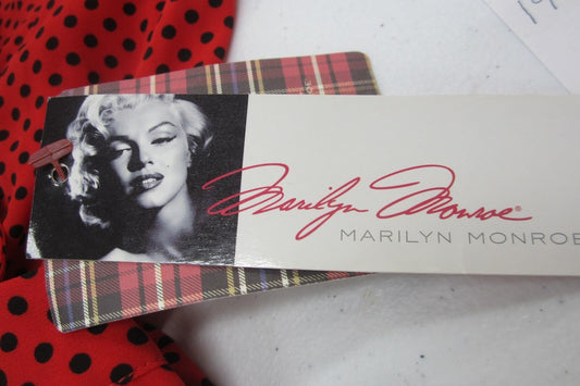 NWT - VINTAGE STYLE -  *Marilyn Monroe Label* Red/Black Dot Dress Size Med