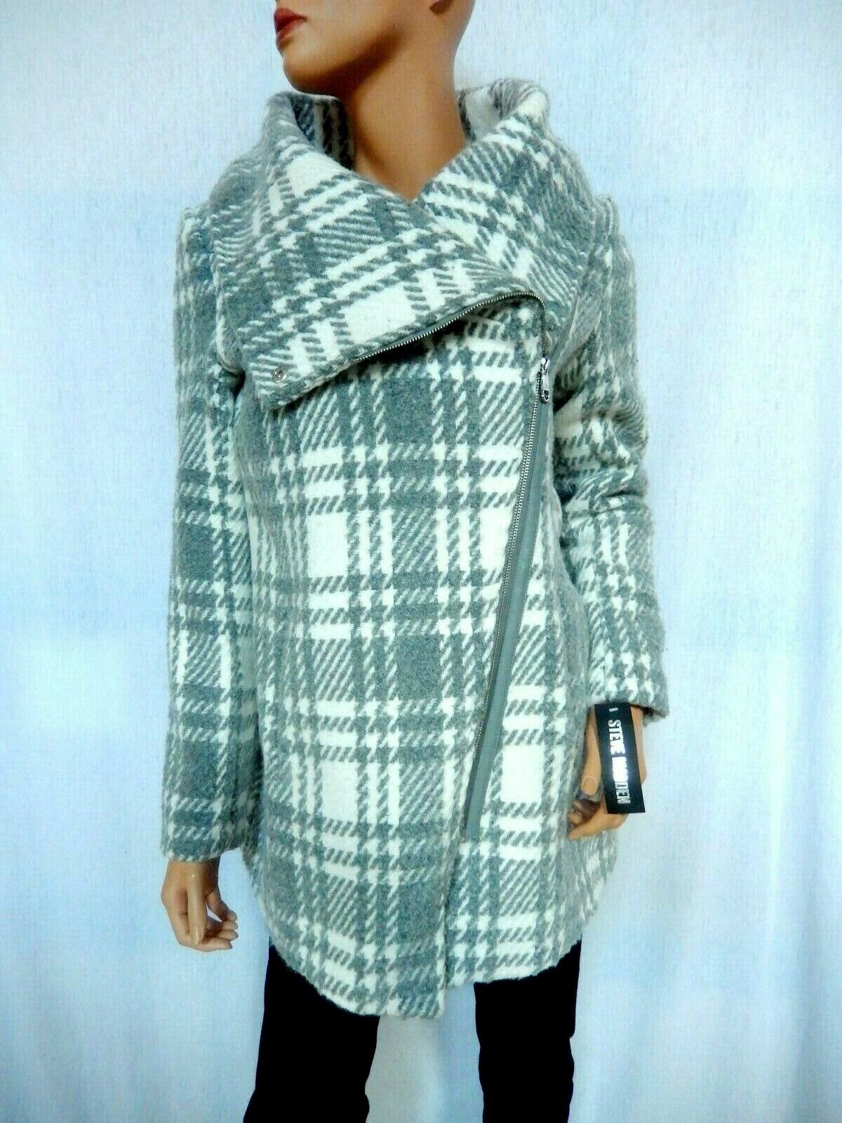*NWT* Steve Madden Heavy Thick Blanket Wrap Angle Front Zip Coat Womens Sz S/P